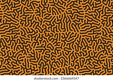Vektornahtlose, farblose organische, abgerundete Jumble Lines Muster abstrakter Hintergrund