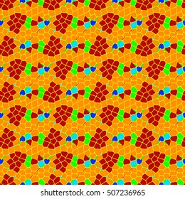 Vector seamless colourful ornamental backdrop made of mosaic. New texture for design work