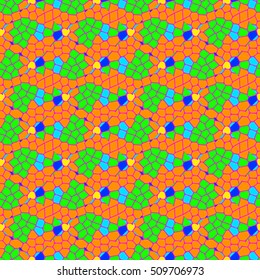 Vector seamless colourful ornamental backdrop made of mosaic. New texture for design work