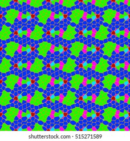 Vector seamless colourful ornamental backdrop made of mosaic. New texture for design work