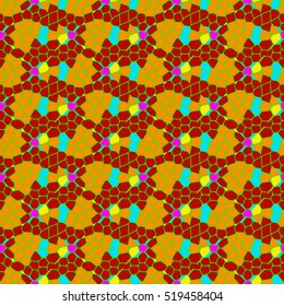 Vector seamless colourful ornamental backdrop made of mosaic. New texture for design work