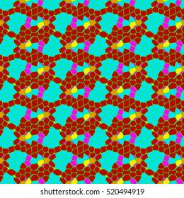 Vector seamless colourful ornamental backdrop made of mosaic. New texture for design work