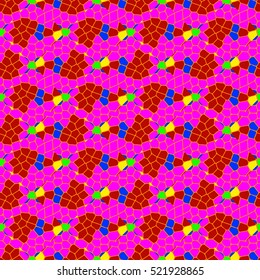 Vector seamless colourful ornamental backdrop made of mosaic. New texture for design work