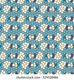Vector seamless colourful ornamental backdrop made of mosaic. New texture for design work