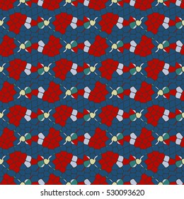 Vector seamless colourful ornamental backdrop made of mosaic. New texture for design work