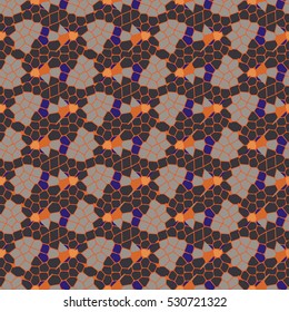 Vector seamless colourful ornamental backdrop made of mosaic. New texture for design work