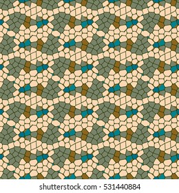 Vector seamless colourful ornamental backdrop made of mosaic. New texture for design work