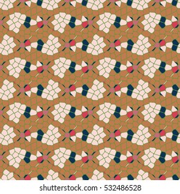 Vector seamless colourful ornamental backdrop made of mosaic. New texture for design work