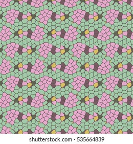 Vector seamless colourful ornamental backdrop made of mosaic. New texture for design work