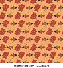 Vector seamless colourful ornamental backdrop made of mosaic. New texture for design work