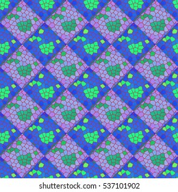 Vector seamless colourful ornamental backdrop made of mosaic. New texture for design work