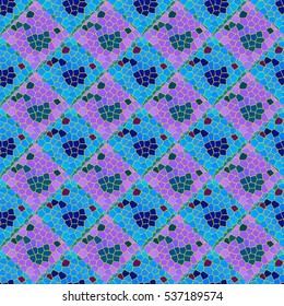 Vector seamless colourful ornamental backdrop made of mosaic. New texture for design work