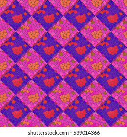 Vector seamless colourful ornamental backdrop made of mosaic. New texture for design work