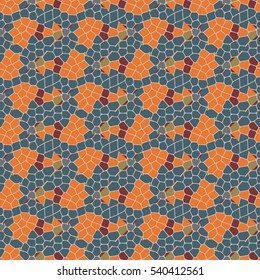 Vector seamless colourful ornamental backdrop made of mosaic. New texture for design work