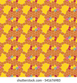 Vector seamless colourful ornamental backdrop made of mosaic. New texture for design work
