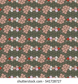 Vector seamless colourful ornamental backdrop made of mosaic. New texture for design work