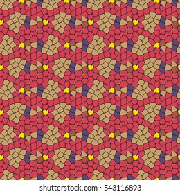Vector seamless colourful ornamental backdrop made of mosaic. New texture for design work