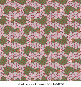 Vector seamless colourful ornamental backdrop made of mosaic. New texture for design work