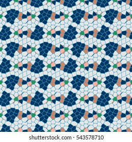 Vector seamless colourful ornamental backdrop made of mosaic. New texture for design work