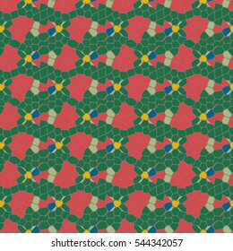 Vector seamless colourful ornamental backdrop made of mosaic. New texture for design work