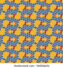 Vector seamless colourful ornamental backdrop made of mosaic. New texture for design work
