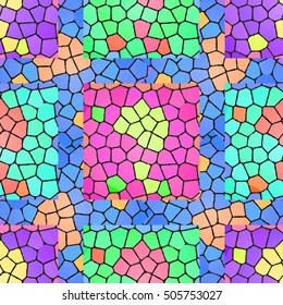 Vector seamless colourful ornamental background made of mosaic.
