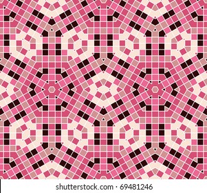 Vector seamless colourful ornamental background made of mosaic