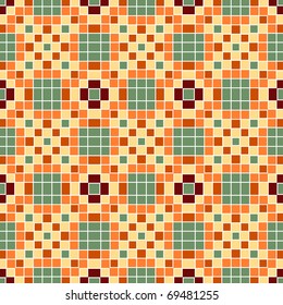 Vector seamless colourful ornamental background made of mosaic