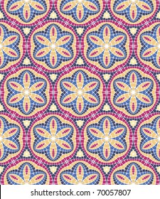 Vector seamless colourful ornamental background made of mosaic. See MORE VECTOR BACKGROUNDS in my portfolio.