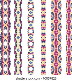 Vector seamless colourful ornamental background made of mosaic