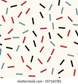 Vector seamless confetti pattern. Colorful mid century design.