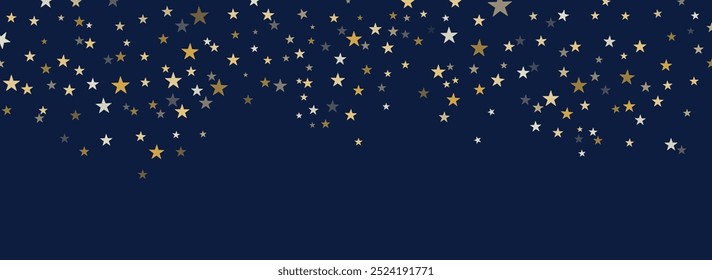 Vector seamless confetti stars background for christmas time.