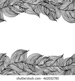 Vector seamless contour pattern. Zentangle seamless pattern. Horizontal stripes pattern. Abstract vector background.