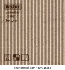 Vector Seamless Corrugated Cardboard Photo Texture