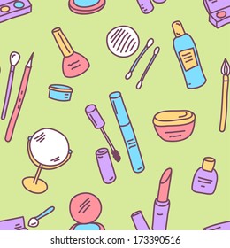 vector seamless cosmetics pattern