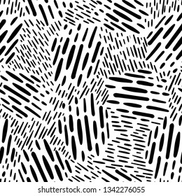 Vector seamless creative pattern with hand draw abstract composition in modern style. Seamless pattern for printing brochure, poster, party, summer print, textile design, card.