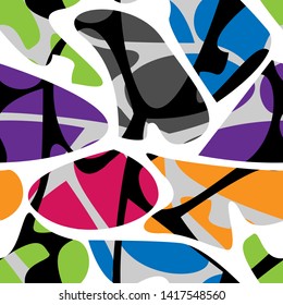 Vector seamless creative pettern with abstract geometric composition. Background for for print, textile, wear, magazines, template, card, poster, flyer design, brochure.