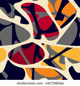 Vector seamless creative pettern with abstract geometric composition. Background for for print, textile, wear, magazines, template, card, poster, flyer design, brochure.