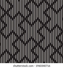 Vector seamless cross lines pattern. Repeating abstract background. Black and white geometric lattice design. Modern stylish texture.