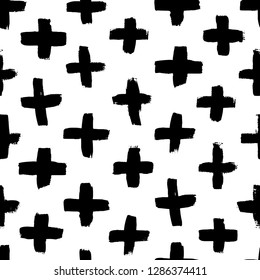 Vector seamless cross pattern. Modern vector monochrome ornament for wrapping paper, wallpapers, web design etc.