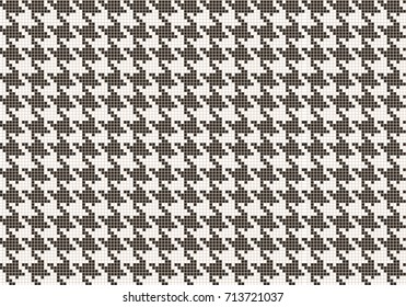 Vector seamless crows foot pattern. Crows foot pattern from pixels.