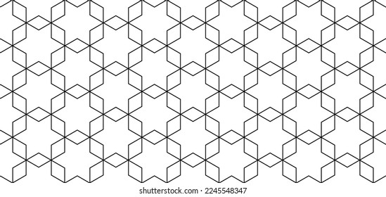 Vector seamless cubic hexagon pattern. Abstract geometric low poly background. Stylish fractal texture.