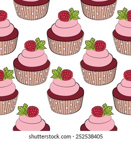 Vector seamless cupcake pattern
