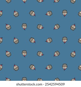 vector seamless cupcake pattern background, repeated pattern design