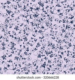 vector seamless cute artistic hand drawn little ditsy flower pattern. spring, summer mood, gentle, romantic, nature in bloom, fantasy floral print. 