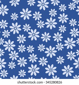 Vector seamless cute beautiful minimalistic graphical flower pattern. Spring summer time, gentle romantic background, floral print, chamomile, garden flowers.
