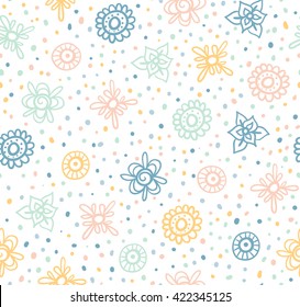 Seamless Christmas Background Doodle Circles Randomly Stock Vector ...