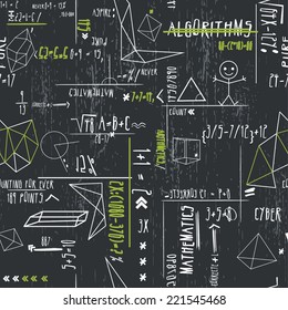 vector seamless cute cartoon hand writing mathematics print