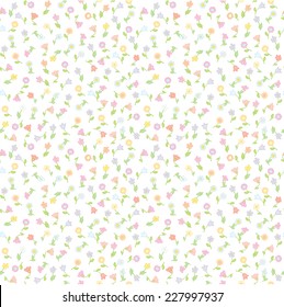 Vector seamless cute floral pattern.