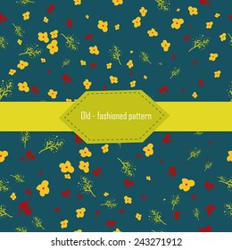 Vector seamless cute floral pattern in old-fashioned style EPS10